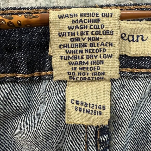 Earl Jean Shorts Womens 12 Embroidered Studded Western Cuffed Dk Wash Denim 32x4 - Picture 9 of 10